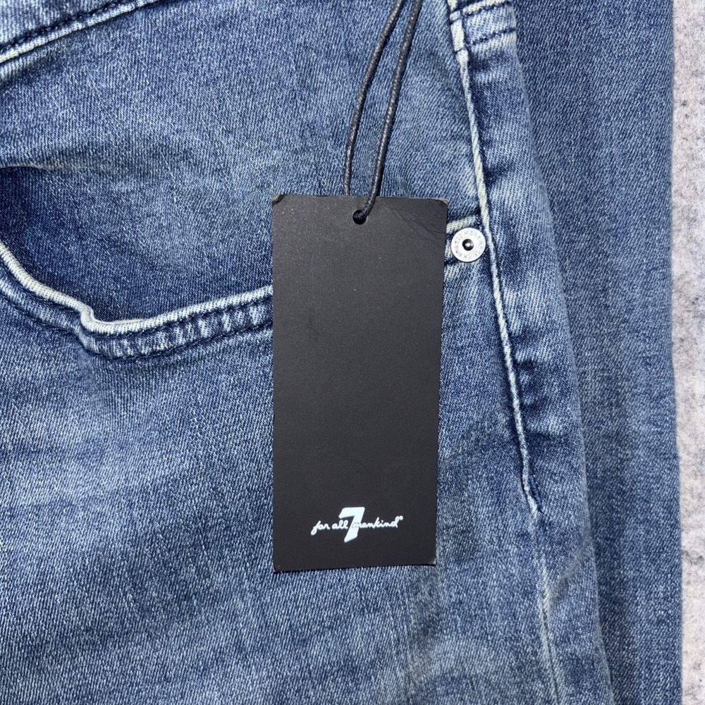 7 For All Mankind Jeans Mens 36x32 Blue The Straight Breckenridge Denim Stretch - Picture 3 of 11